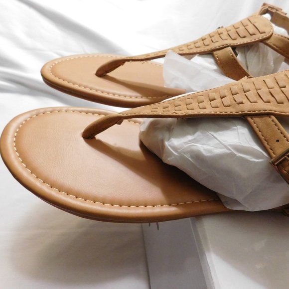 Olivia Miller Sandals Size 7 Cognac New in Box - Picture 2 of 6